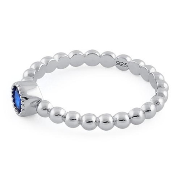 NWOT Sterling Silver Round Cut Beaded Blue Spinel CZ - Picture 3 of 7